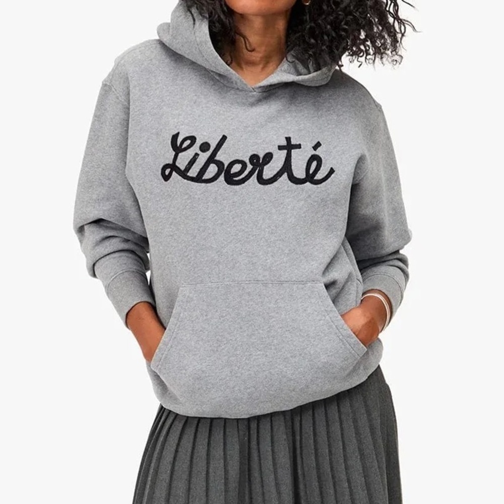 Clare V Liberte Hoodie In Grey Melange
